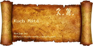 Kuch Máté névjegykártya